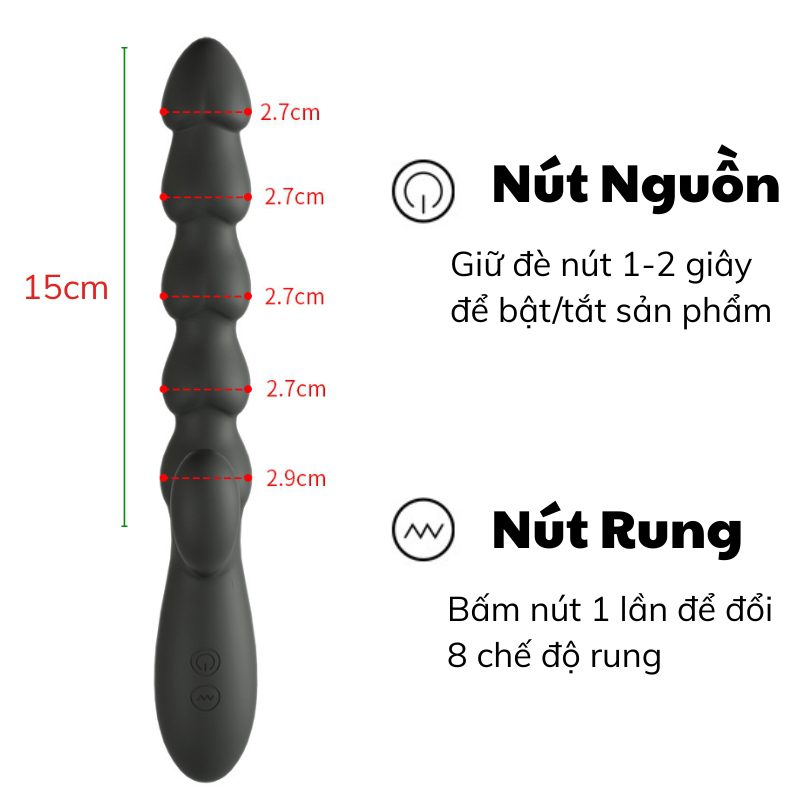 Que rung massage hậu môn Yunman Glans nhiều chế độ, sạc pin - Ảnh 6